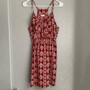 Francesca’s Everly V-Neck Printed Ruffle Dress